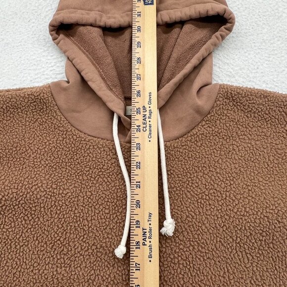 Madewell Women's Tan Resourced Fleece Bubble-Sleeve Hoodie Sweatshirt Size Large - Picture 6 of 9